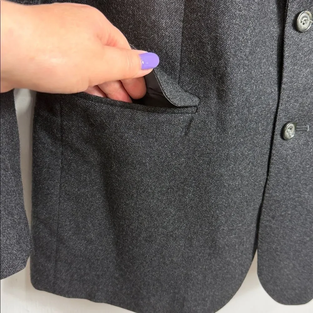 Gladstone London Pure New Wool Blazer Gray 2-Button Jacket Size M
